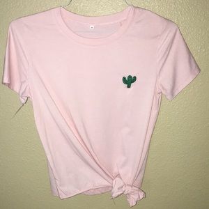 Pink T-Shirt with Cactus